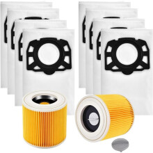 8 Vacuum Cleaner Bags 2 Filters for WD3 WD2 WD2 MV3 KFI 357 KFI 3310 Vacuum Cleaner Replacement 2.863-314.0