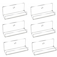 6 Pack Clear Vinyl Record Shelf Wall Mount Acrylic Vinyl Holder Floating CD Shelf and Display Rack