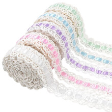 15 Yards Eyelet Lace Trim, Cotton Floral Embroidered Lace Ribbon for Sewing, Crafts & DIY Decor, 5 Colors