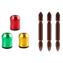 Jeu de Bagues Magnétiques pour Vis à Tête Hexagonale 1/4 Po, 3 Bagues + 3 Embouts. Bagues Magnétiques en Alliage D'Aluminium pour Vis à Tête