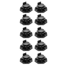 10-Pack Adjustable Deck Support Pedestals, 1.18"-2.36" (30-60 mm), for 2x4 & 2x6 Joist Framing