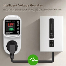 Over Under Voltage Protector 16A Self-Resetting Voltage Current Protector Real- Display for Home Appliances EU Plug
