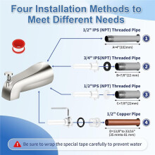 Universal Tub Spout with Diverter, for 1/2" Slip- Copper Pipe, 1/2" IPS & 3/4" IPS Threaded, Bathroom Tub Faucet Parts