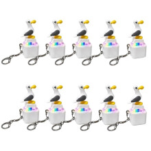 10Pcs for Seagull Button Keychain Rechargeable Clicker Toys Stress Relief Sound&Colorful LED Light Cute Gadget