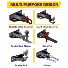 1-1/4"-Nullwendekreismäher-Anhängerkupplung, 6 mm Dickere Anhängerkupplung für Rasenmäher mit 1,25"-Aufnahme