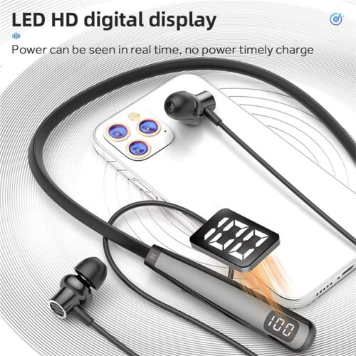 Cuffie Wireless con Archetto da Collo, Auricolari  con Batteria A Lunga Durata (100 Ore) e Microfono, Ideali per La Corsa e Lo Sport. 1