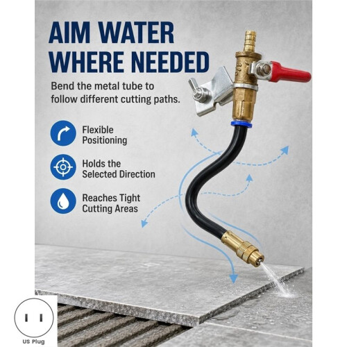 Angle Grinder Dust Remover Water-Sprayer Two-Mode Misting Attachment ,for Wet Cutting Tile, Concrete, Marble Us Plug 2
