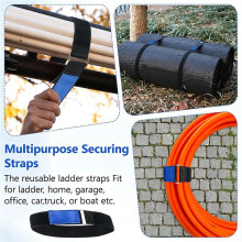 6 Stuks Ladderdragerbevestigingen met Verstelbare Nylon Klittenbandsluiting, Multifunctionele Bevestigingsriemen voor Ladders, Campers, Vrachtwagens