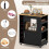 Kitchen Cart with Bamboo Top, Spice Rack, Towel Holder 4