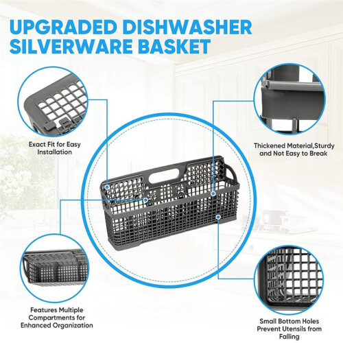 Universal Dishwasher Silverware Basket Replacement WP8562043 8531233 Dishwasher Utensil Basket,for , 2