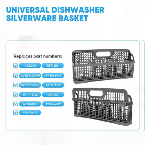 Universal Dishwasher Silverware Basket Replacement WP8562043 8531233 Dishwasher Utensil Basket,for ,