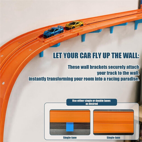 Compatible Wall Track Mount Kit Space-Saving Wall Mounts for Race Tracks Compatible with Single and Double  Tracks 2