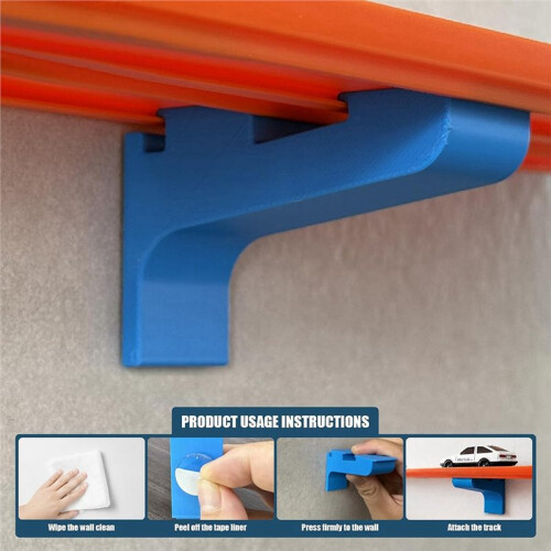 Compatible Wall Track Mount Kit Space-Saving Wall Mounts for Race Tracks Compatible with Single and Double  Tracks 2
