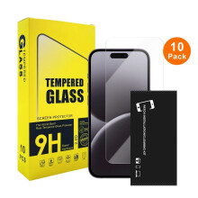 Lot de 10 protections d'écran en verre trempé pour iPhone 17 Pro Max, en vrac