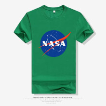 (Tag XL=US/UK M,Navy)Usa Fashion Chic Nasa Retro Logo Vintage Look Space 80s Mens Tshirt Cotton