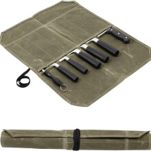 Messertasche, Messertasche Aus Gewachstem Canvas mit 7 Fächern, Tragbare Messertasche, Küchenaufbewahrungskoffer, 1 Stück