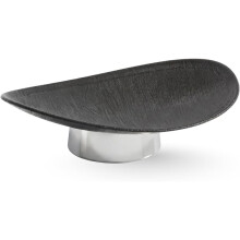 Plastic High Fruit Bowl - Light Luxury Oval Tray, Multi-Purpose Storage Plate for Jewelry, Snacks, Aromatherapy Black