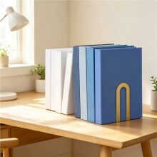 4 Pcs Metal Bookends Minimalist Gold, 5.5 X 3.75 X 2.25 Inch, Decorative Book Ends for Shelves