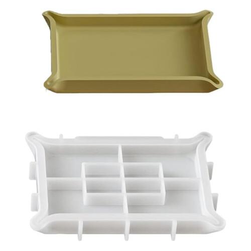 Silicone Resin Casting Mold - Rectangular Tray Mold for Organizer, Dresser, Desk Display, Smooth Release, Reusable S
