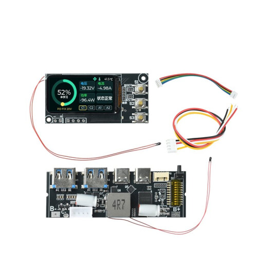 Placa-Mãe DIY para Power Bank PD100W 3-5S PD 100W com Tela Colorida TFT de 1,47 Polegadas 1