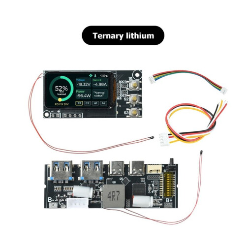 Placa-Mãe DIY para Power Bank PD100W 3-5S PD 100W com Tela Colorida TFT de 1,47 Polegadas 2