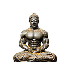 Resin Muscular Buddha Statue - Bodybuilder Fitness Figurine, Vintage Muscle  Meditation Decor Natural Rust