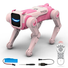 KI-Roboterhund mit Fernbedienung, Stunt-Roboterhund, Singt und Tanzt, Intelligentes RC-Roboter-Haustierspielzeug mit KI-Sprachsteuerung für Kinder B