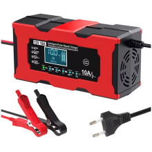 Car Battery Charger 12V 10A Pulse Repair with Digital LCD Display for Charging EU Plug
