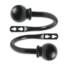 2 Pieces Curtain Frame with Screw Wall-Mounted Curtain Hook Bedroom Living Room Decorative Curtain Holder Balck