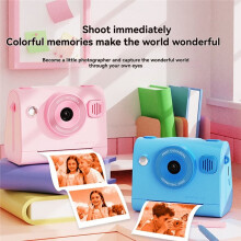 Instant Print Camera for Kids: 48MP Front and Rear Cameras, Multi-Color Printing, 1080P HD Video with Music Player