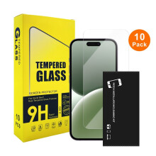 Lot de 10 protections d'écran en verre trempé pour iPhone 17 Pro, en vrac