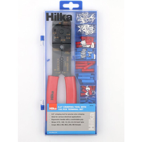 Hilka Hilka 8.5 Inch Crimping Tool Terminal Set 100 Pc 1