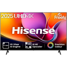 Hisense 50" 50A6QTUK 4K Ultra HD Smart TV - Hi-View AI Engine, Precision Colour, Smooth Motion, Sports Mode with Freely, Disney +, YouTube, Netflix