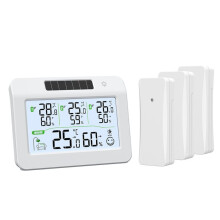 Digitale Thermometer-Hygrometer Fotovoltaïsch Systeem 3 Thermometers en Hygrometers voor Temperatuur- en Vochtigheidsvoorspelling