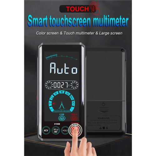 ET8198B Digital Multimeter 4.4inch Color Touchscreen 6000 Count  AC Volt Capacitors Ohm Diode VFC Transistor Tester 1