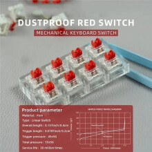 Red Switches, 3-Pin Linear Dustproof Hot-Swappable - for MX Equivalent Switches for Mechanical Keyboard-Pack 90