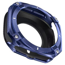 Custodia con Bordo Rinforzato per per Watch 7/8 Ultra 47mm, In PC + Lega di Zinco, con Protezione e Paraurti, Colore Blu