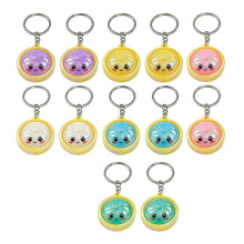 12Pcs Cute Dumpling Keychains Bulk with Steamer Keyrings Ornaments Bag Charms Pendants for Prizes Party Favor Gift
