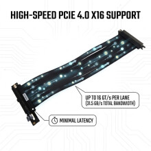 PCIe 4.0 X16 GPU Riser Cable 35cm 90/180 Card Extension Cable High Speed Video Card Extender Cord B