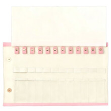 Travel Necklace Organizer Bag, 12 Slots Jewelry Case Roll , PU Leather Holder for Necklaces Chains Bracelets A