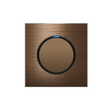 Universele Retro Wandschakelaar met LED-Indicator, Geborsteld Aluminium, Koffiekleurige Lichtschakelaar, 1-Voudig, 2-Weg