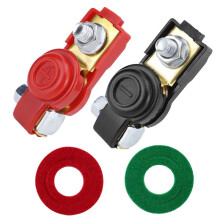 Car Battery Terminals, Positive and Negative Battery Clamps (Including Insulating Washers and Protective Covers)