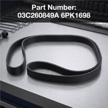 V-Ribbed Serpentine Belt 03C260849A 6PK1698 for Fabia Ibiza A1 1.4L TSI 2007-2018