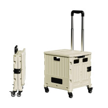 Chariot de transport pliable, avec poignée télescopique robuste et 4 roues pivotantes