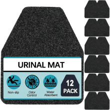 12 Pack Commercial Urinal Mats, Washable Non Slip Floor Mats, Reusable Urinal Pads for Mens Restroom, 17.7 X 20.5 in