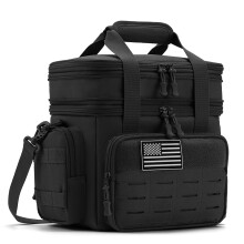 Sac isotherme tactique noir, Sac à lunch étanche et robuste, Tissu Oxford, pour activités extérieures et camping