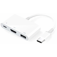 USB-C-HDMI-Adapter 3-in-1: 4K-HDMI, 100-W-PD-Ladeanschluss und USB-3.0-Hub, kompatibel mit iPhone 15/16/17, iPad und MacBook