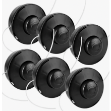 Tête de coupe-bordures double fil (6 pièces) avec bobine d'alimentation automatique, accessoire de coupe durable pour débroussailleuses.