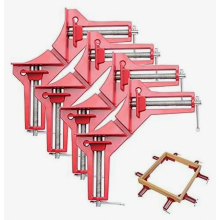 Lot de 4 serre-joints d'angle à 90, outils de serrage à angle droit réglables pour cadres photo, chevalets et assemblages de menuiserie