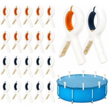 Lot de 20 grandes pinces Ă ressort pour couverture de piscine, fixation facile d'une seule main, accessoires de piscine, linge